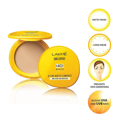 Lakme Sun Expert Ultra Matte Compact, SPF 40 (PA+++)