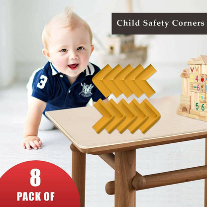 Safe-O-Kid Set of 8 Corner U Shaped Corner Guards for Kids safety- Yellow-Large