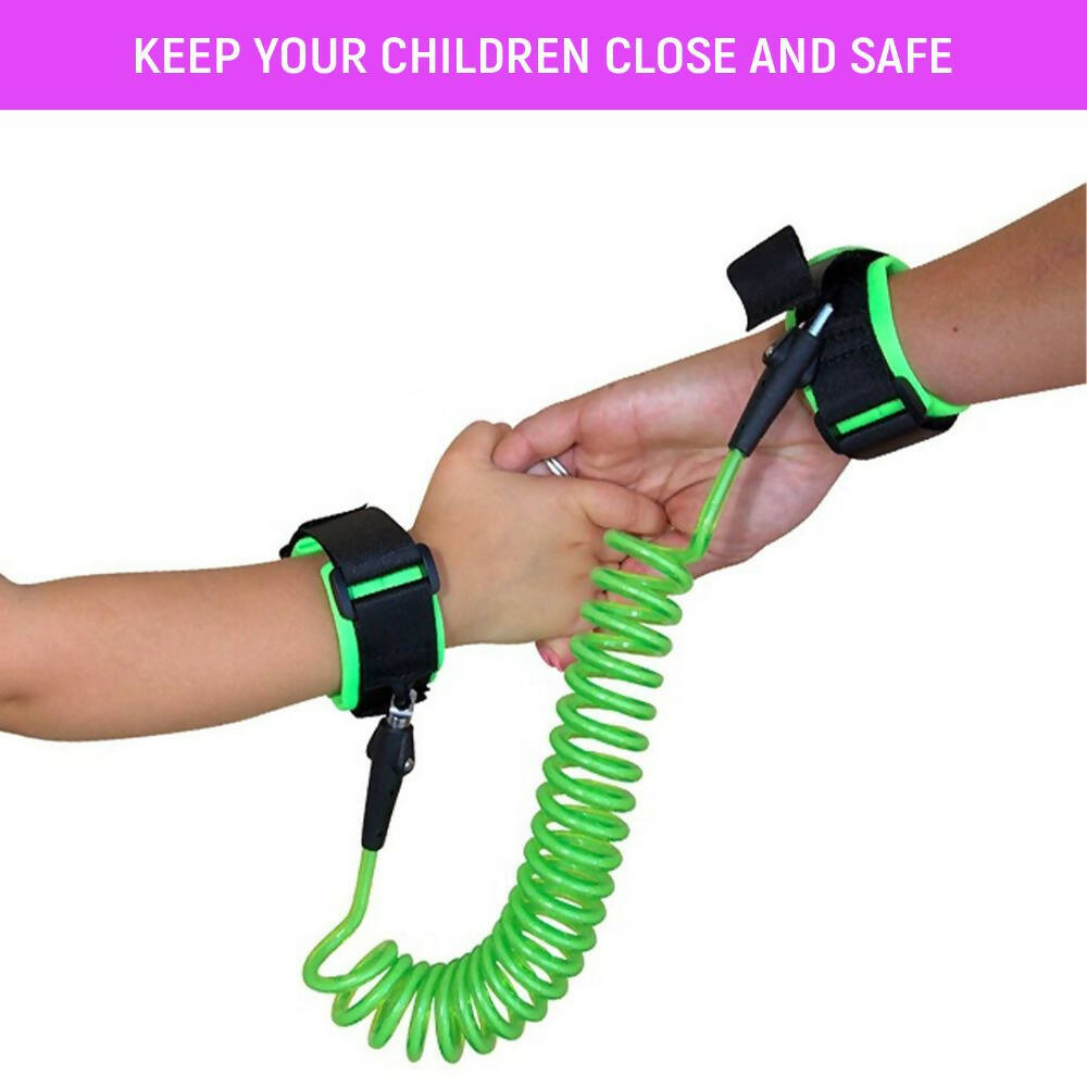 Safe-O-Kid Elastic Safety Wrist Adjustable Strap link for Baby- Orange Colour