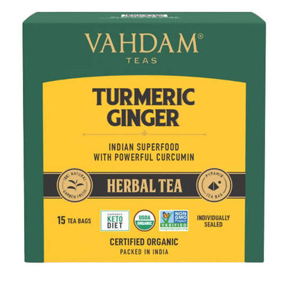 Vahdam Turmeric Ginger Herbal Tea Bags