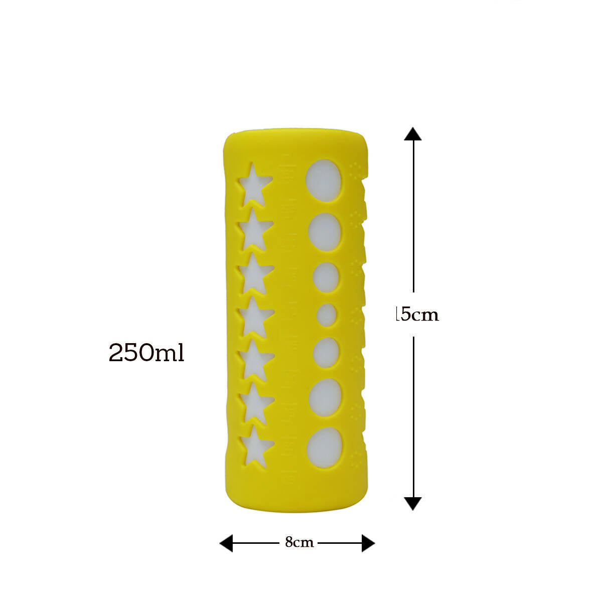 Safe-O-Kid Silicone Baby Feeding Bottle Cover Cum Sleeve for Insulated Protection 250mL- Yellow