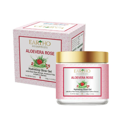 Eartho Essentials Aloevera Rose Hydrating Glow Gel - BUDNEN
