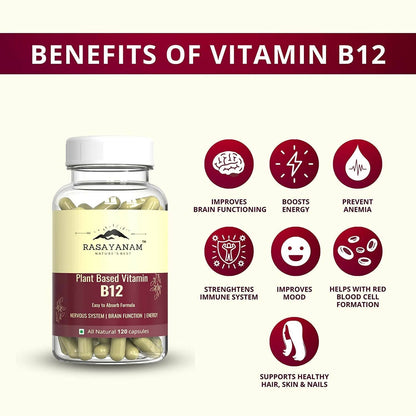 Rasayanam Plant Based Vitamin B12 Capsules for Men & Women
