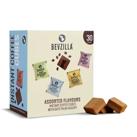 Bevzilla Assorted Flavours Instant Coffee Cubes with Organic Date Palm Jaggery - BUDNE