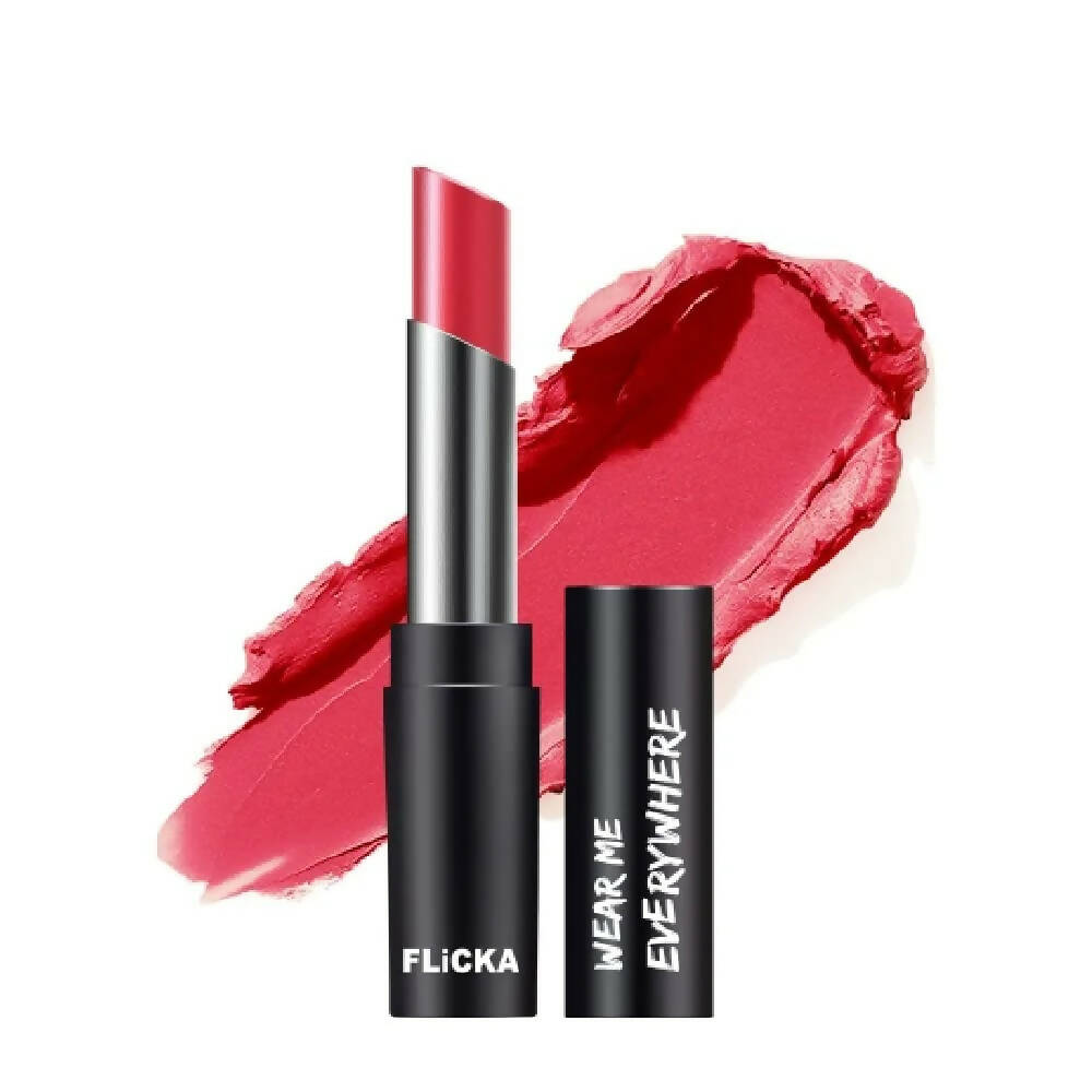 FLiCKA Wear Me Everywhere Creamy Matte Lipstick Fire To The Rain - Peach - BUDNE