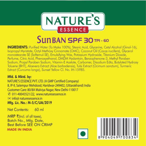 Nature's Essence Sun Ban Lotion SPF 30