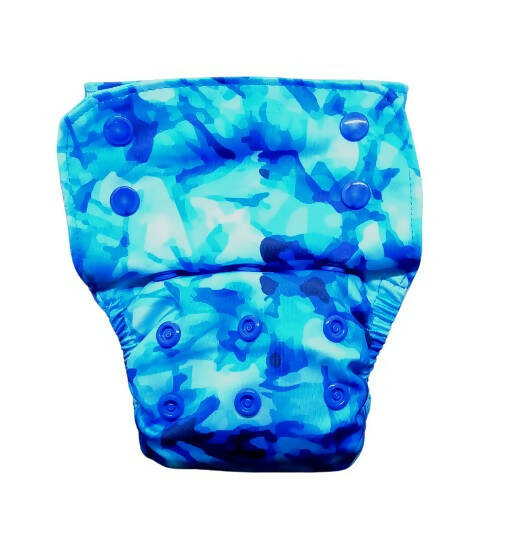 Kindermum Nano Pro Aio Cloth Diaper (With 2 Organic Inserts And Power Booster)- Aqua For Kids