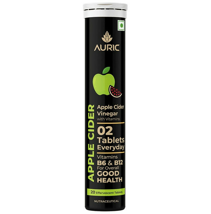 Auric Apple Cider Vinegar Effervescent Tablets with Vitamins B6, B12 - BUDEN