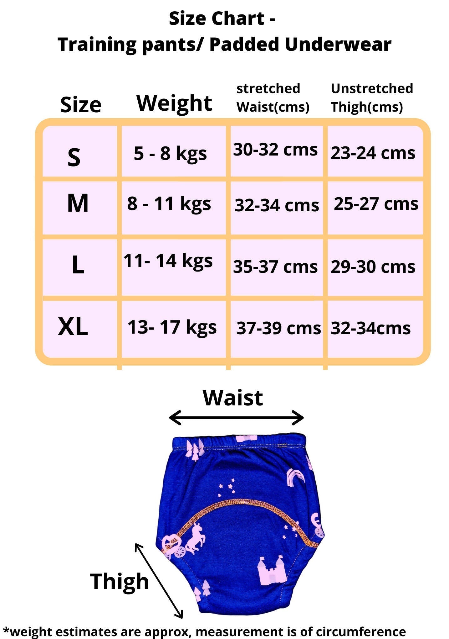 Kindermum Set Of 3- Cotton Padded Pull Up Training Pants/ Padded Underwear For Kids Rugby Animals Rains-Set of 3 PCs