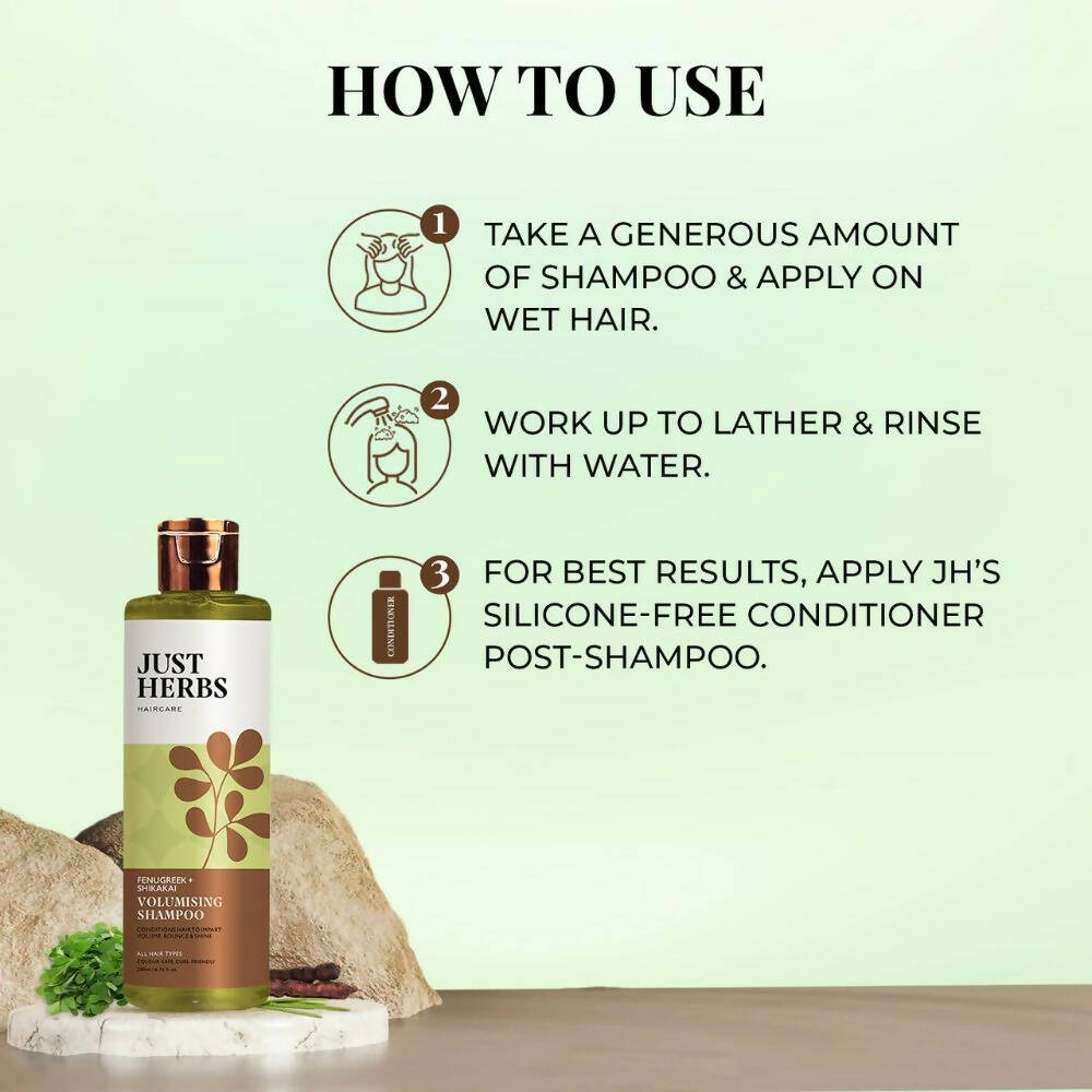 Just Herbs Volumising Shampoo With Fenugreek and shikakai