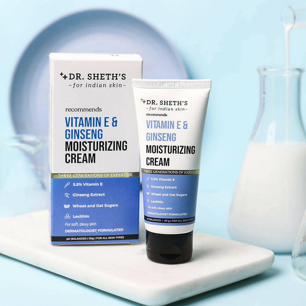 Dr. Sheth's Vitamin E & Ginseng Face Moisturizing Cream For Instant Hydration, For All Skin Types