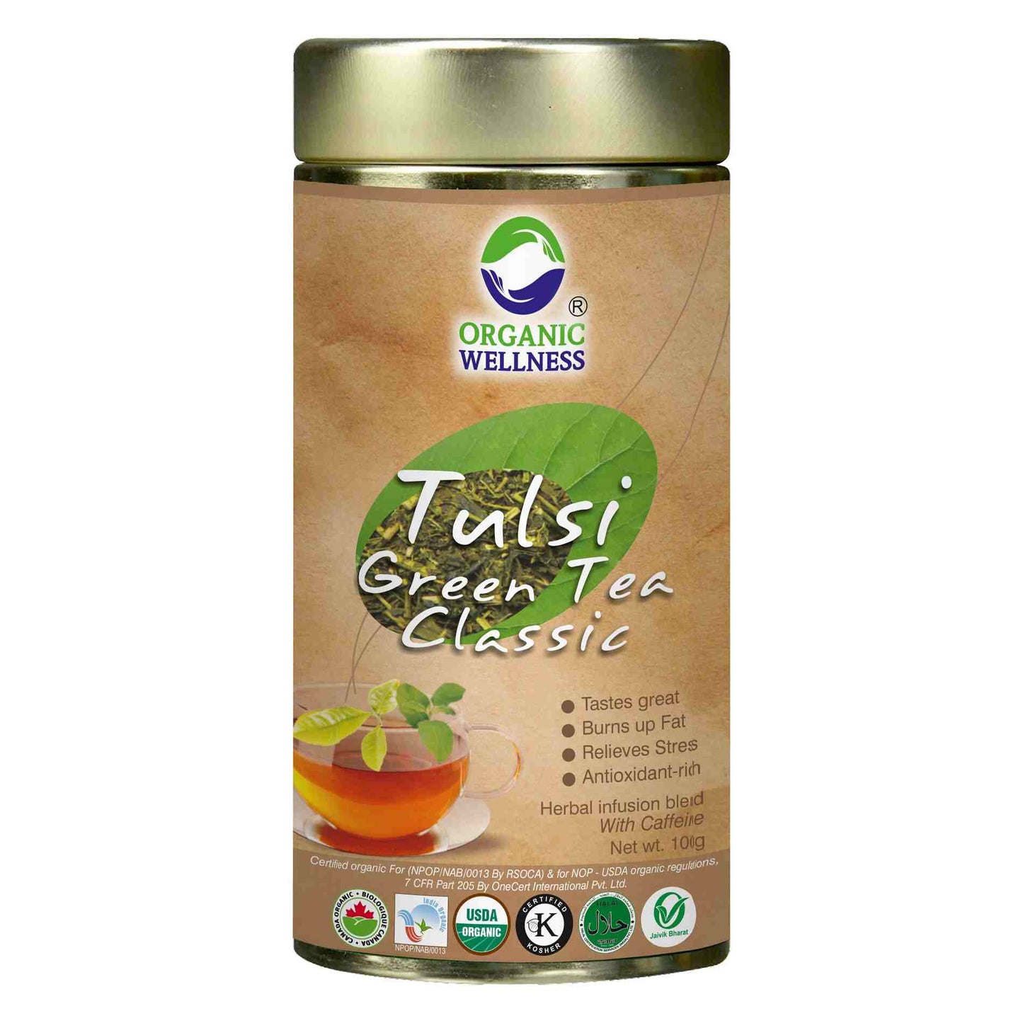 Organic Wellness Tulsi Green Tea Classic Tin