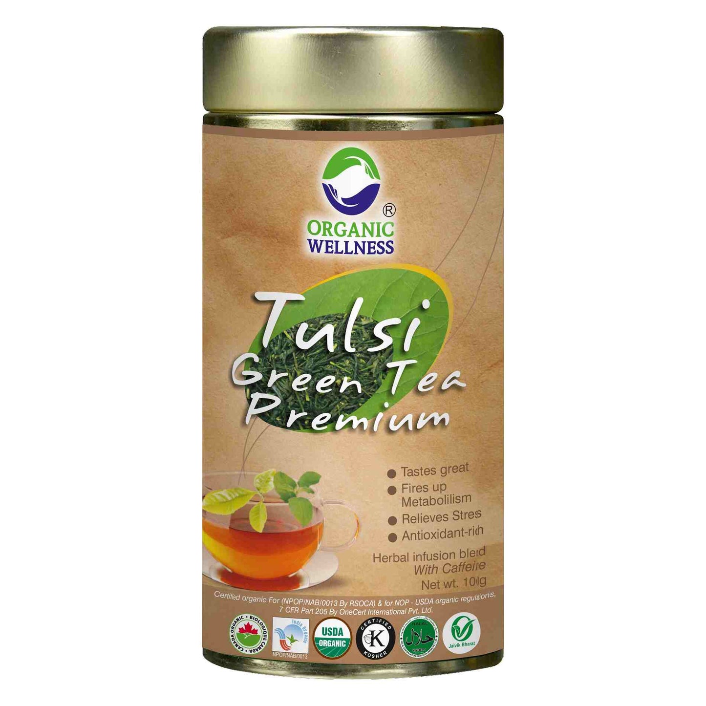 Organic Wellness Tulsi Green Tea Premium Tin Pack