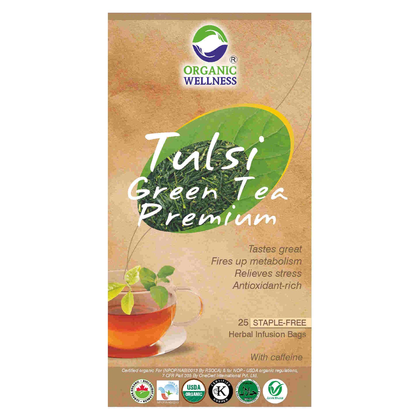 Organic Wellness Tulsi Green Tea Premium Teabags