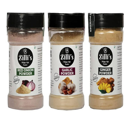 Zilli's Kitchen Combo-Onion Powder, Ginger Powder & Garlic Powder