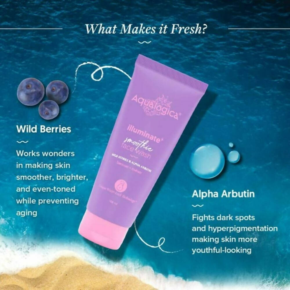 Aqualogica Illuminate+ Smoothie Face Wash With Wild Berries & Alpha Arbutin