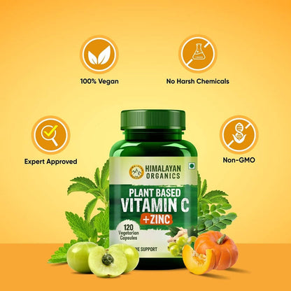 Himalayan Organics Plant Based Vitamin C + Zinc Double Immune Support Vegetarian Capsules
