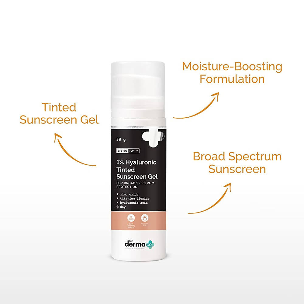 The Derma Co 1% Hyaluronic Tinted Sunscreen Gel