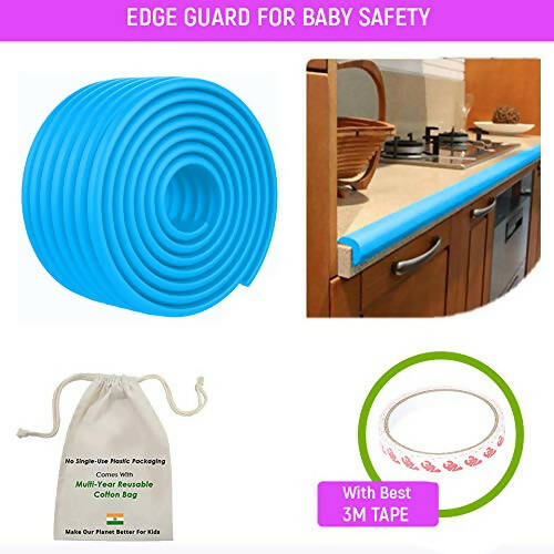 Safe-O-Kid Unique High Density- Prevents From Head Injury Multi-Functional 2 Meter Edge Guard - Blue -  USA, Australia, Canada 