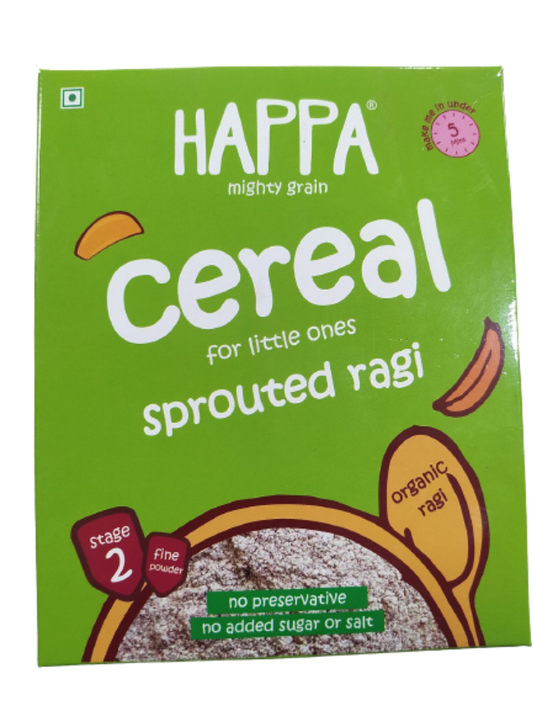 Happa Organic Baby Food Sprouted Ragi Porridge Mix-Stage 2