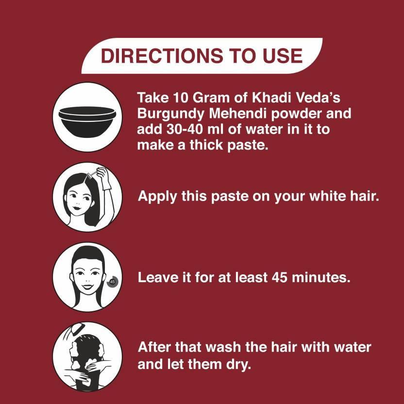 Khadi Veda Burgundy Herbal Mehndi For Hair Conditioning