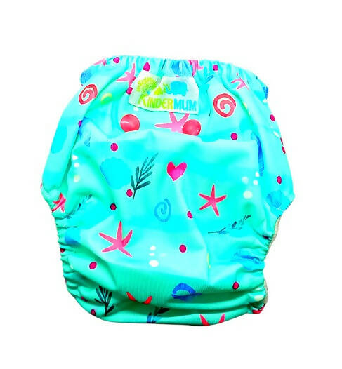 Kindermum Nano Pro Aio Cloth Diaper (With 2 Organic Inserts And Power Booster)-Seashore For Kids