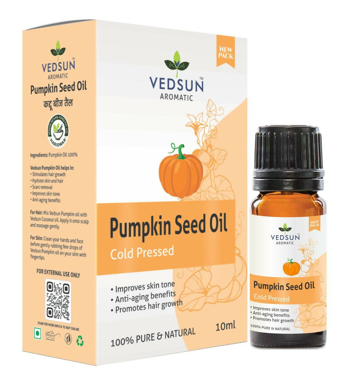 Vedsun Naturals Pumpkin Oil Pure & Organic for Skin and Fragrance - usa canada australia