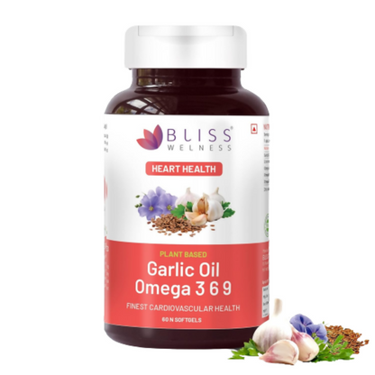 Bliss Welness Garlic Oil Omega 3 6 9 Capsules -  usa australia canada 