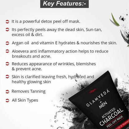 Glamveda Men Activated Charcoal Peel Off Mask