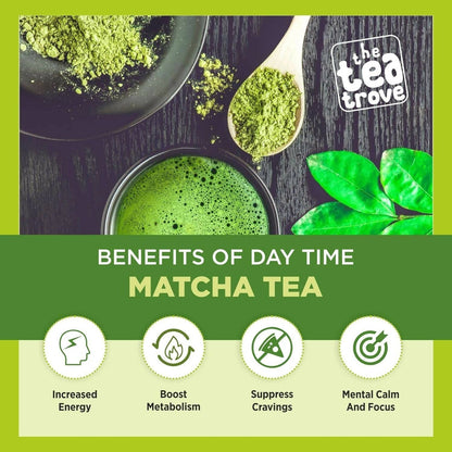 The Tea Trove Matcha Green Tea Powder - Lemon, Ginger, Matcha tea with Black Rock Salt