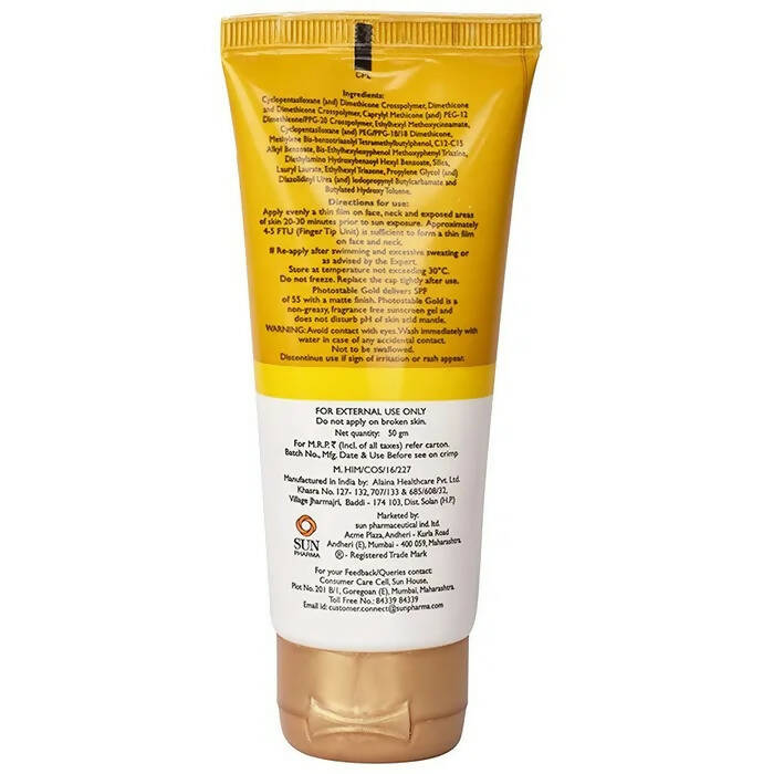 Photostable Gold Sunscreen Gel SPF 55