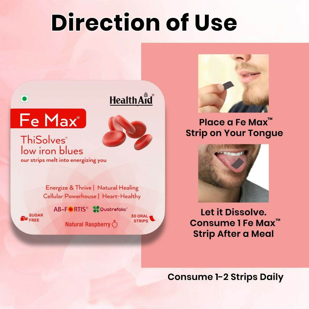 HealthAid Fe Max ThiSolves Oral Strips