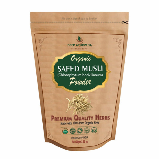 Deep Ayurveda Organic Safed Musli Powder - BUDNE