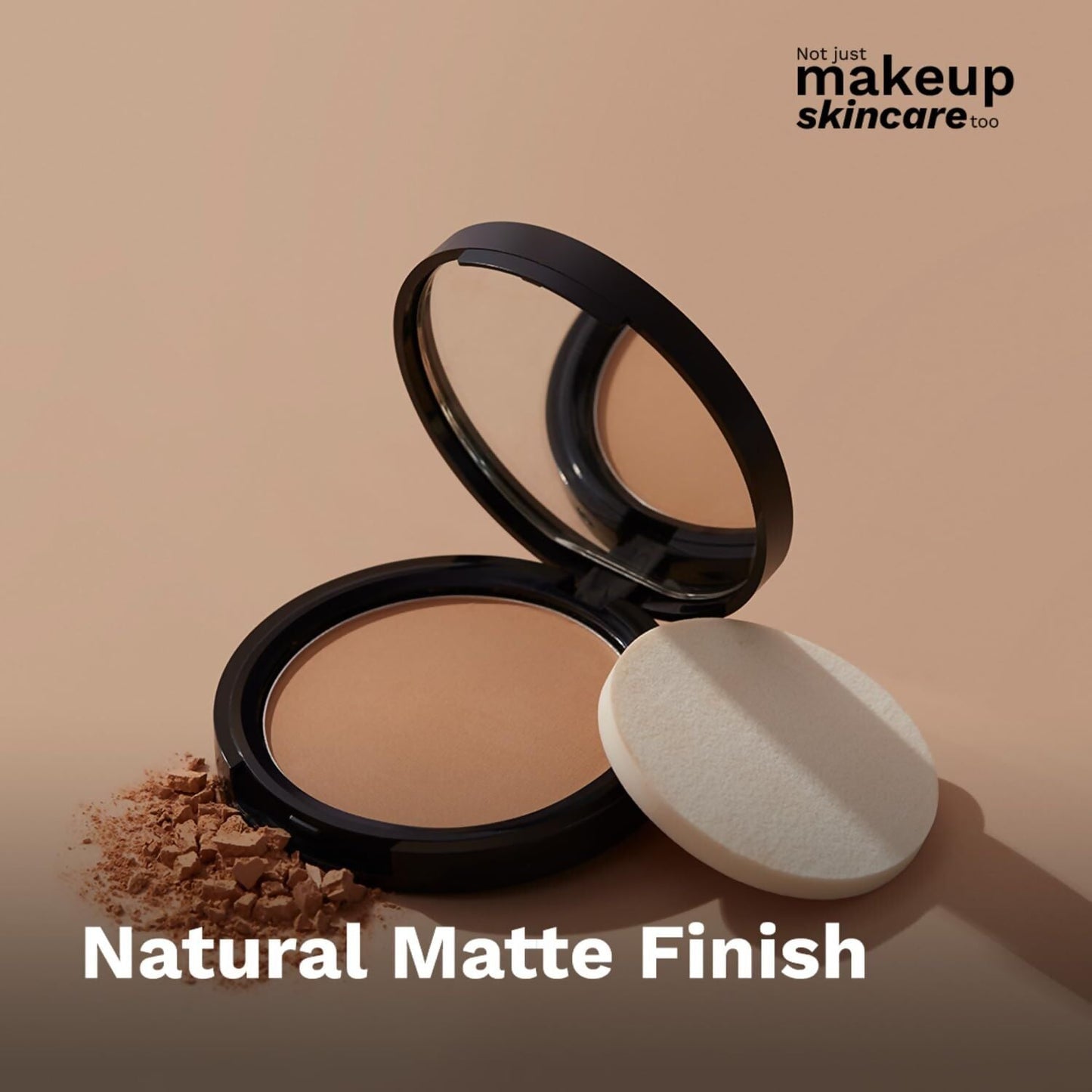 Pilgrim Warm Sand Matte Finish Compact Powder Absorbs Oil, Conceals & Gives Radiant Skin