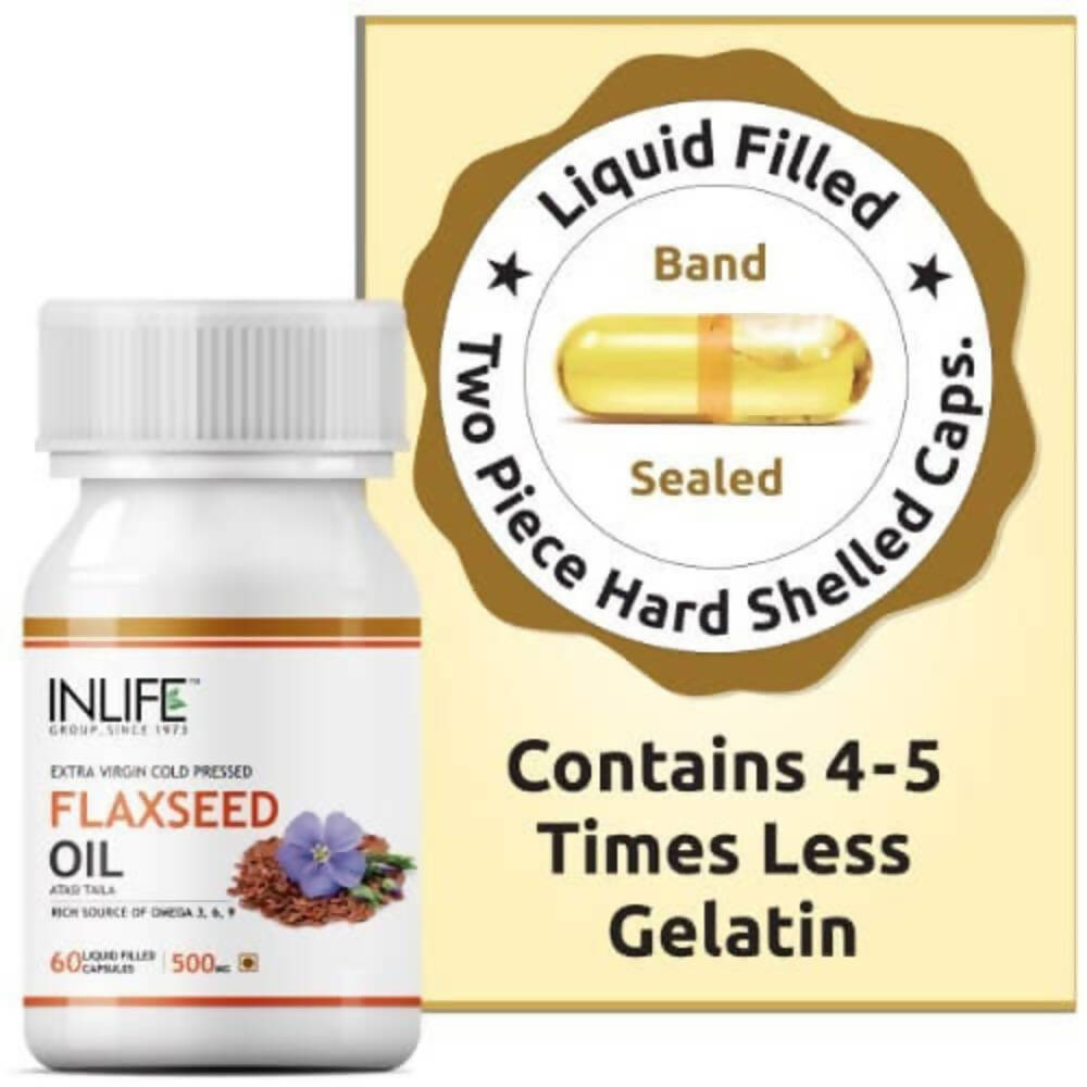 Inlife Flaxseed Oil Capsules With Gelatin