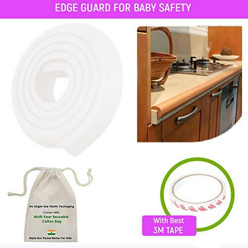 Safe-O-Kid Unique High Density L-Shaped 2 Mtr Long 4 Large Edge Guard With 16 Corner Cushions