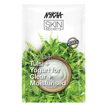 Nykaa Skin Secrets Indian Rituals Tulsi + Yogurt Sheet Mask For Clear & Moisturised Skin