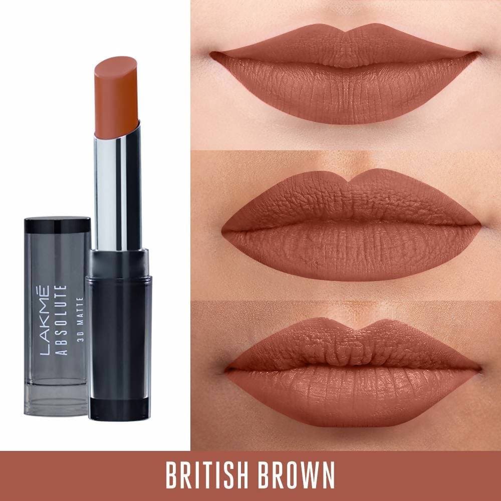 Lakme Absolute 3D Lipstick - British Brown