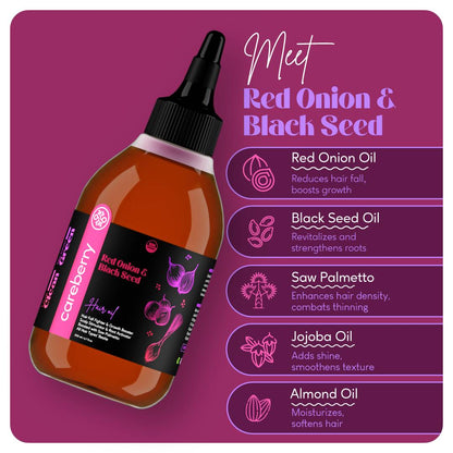 Careberry 100% Organic Red Onion & Black Seed Extract Oil