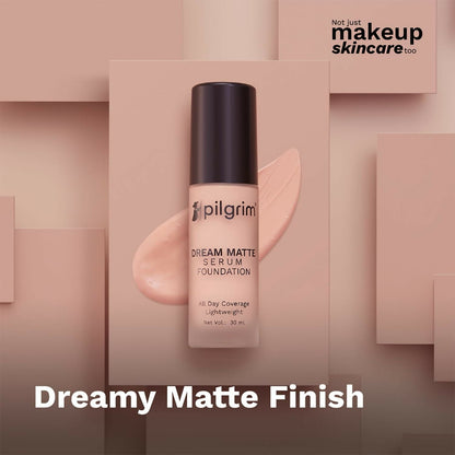 Pilgrim Dream Matte Serum Foundation With Matte & Poreless All Day Coverage Lightweight - Pure Ivory