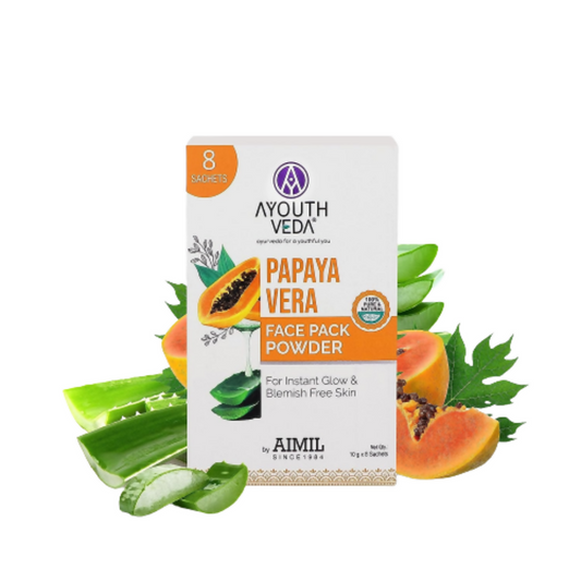 Ayouthveda Papaya Vera Face Pack Powder - BUDNE