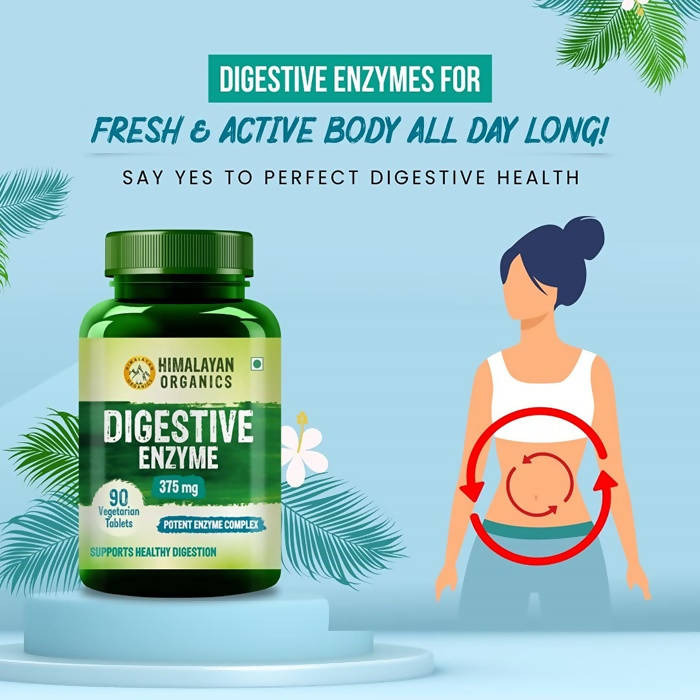 Himalayan Organics Digestive Enzyme 375 mg Vegetarian Capsules