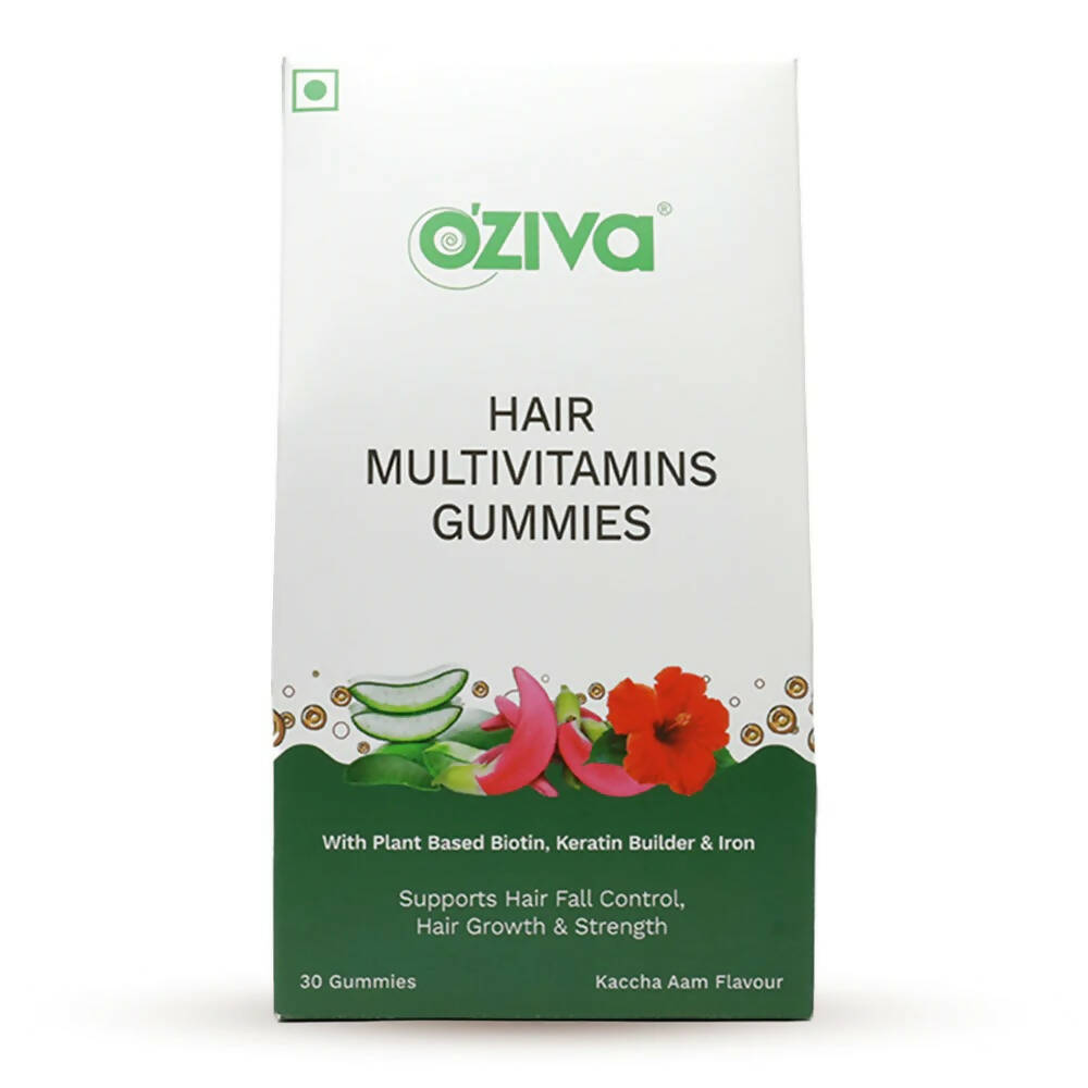 OZiva Biotin Hair Multivitamins Gummies-Kaccha Aam Flavor - BUDEN
