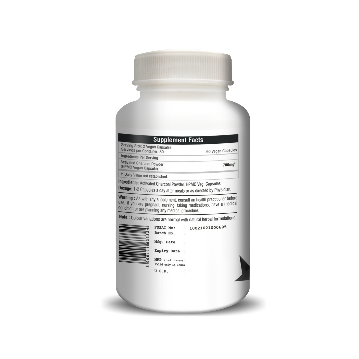 H&C Herbal Activated Charcoal Capsules