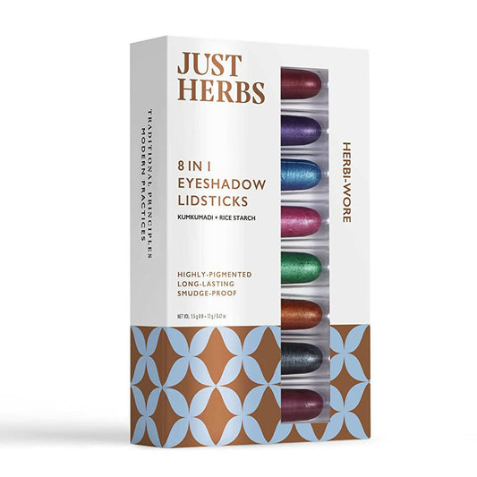 Just Herbs 8 In 1 Eye Shadow Lidsticks Highly-Pigmented Long-Lasting Smudge-Proof - Herbi-Wore - BUDNE