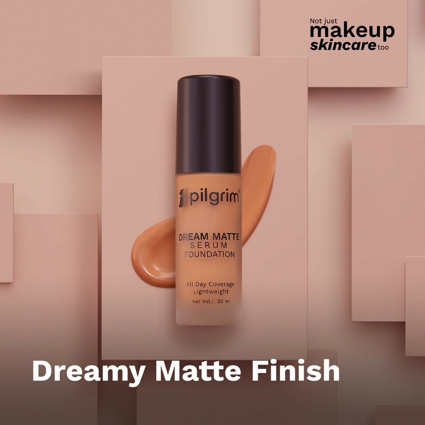 Pilgrim Dream Matte Serum Foundation With Matte & Poreless All Day Coverage Lightweight - Rich Caramel