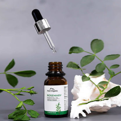 Aravi Organic Rosemary Essential Oil for Hair Growth, Anti Hair Fall