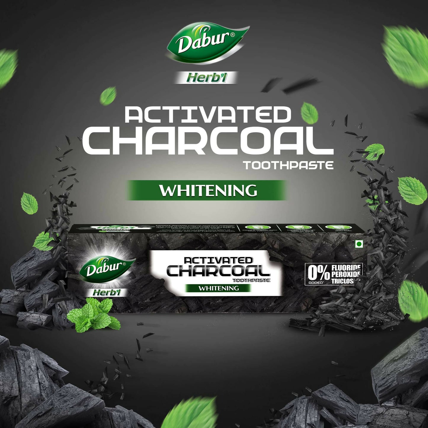 Dabur Herb'l Activated Charcoal & Mint Whitening Toothpaste