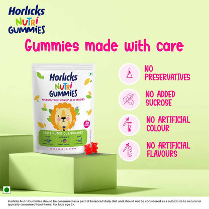 Horlicks Nutri Gummies for Kids - Strawberry Flavor