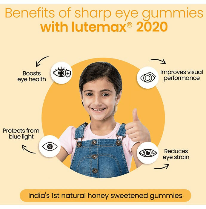 Zingavita Sharp Eye Gummies with Honey for Kids (2+ years) - Cranberry Flavor